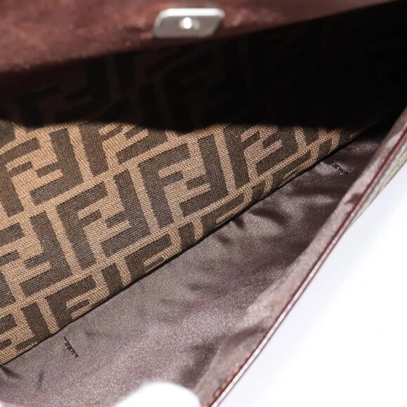 FENDI Zucca Canvas Hand Bag Black Brown Auth ar13658 - Picture 13 of 16